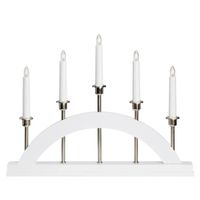 Świecznik stołowy biały stalowy Bridge candlestick biały