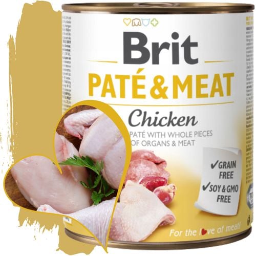 mokra karma dla psa z kurczakiem brit pate&meat chicken 800 g bezzbożowa na Arena.pl