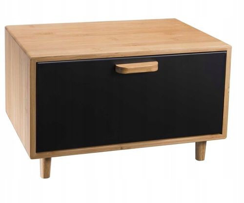 DUŻY POJEMNIK NA CHLEB BUŁKI PIECZYWO METALOWY CHLEBAK CZARNY BAMBUS na Arena.pl