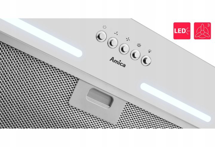 Okap Amica OMP 6253WG 389 m3/h LED zdjęcie 4
