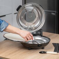 Piec do pizzy Teesa 400°C 1200W kamień okienko 2 łopatki