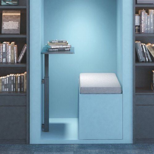 Biurko komputerowe ścienne prostokątne z regulacją wysokości srebrne na Arena.pl