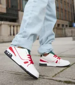 Biało-Czerwone buty z zielonym językiem Archie 37