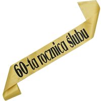 60-ta rocznica ślubu - złota szarfa z czarnym nadrukiem