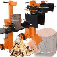2X Pionowa Hydrauliczna Łuparka Rębak do Drewna 8 Ton 230V 3500W Kraft&Dele