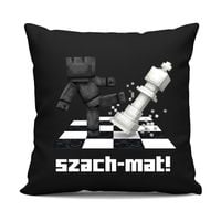 Szach-mat! - czarna poduszka na prezent DLA GRACZA SZACHY PASJA DLA DZIECKA