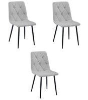 Krzesło LIBRA - jasny szary materiał / nogi czarne x 3