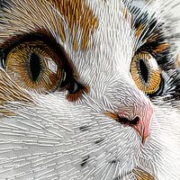 Plakat 20x20cm Nitkowany Kot