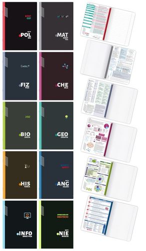 Komplet Zestaw ZESZYTÓW TEMATYCZNYCH kl 7-8 a5/60k + kolorowe ściągi 10 szt na Arena.pl