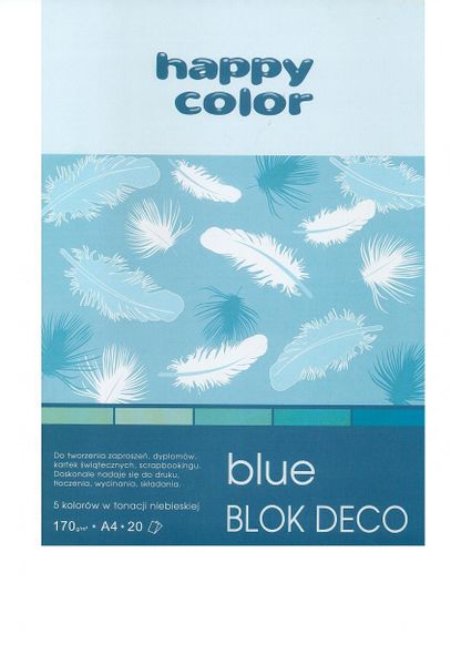 BLOK A4 170G DECO BLUE HAPPY COLOR zdjęcie 1