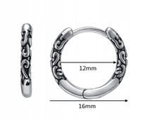 Kolczyk celtycki SZTUKA stal szlach Kółko 1,6 cm