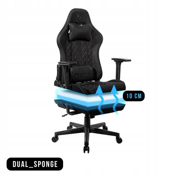 Fotel Gamingowy Biurowy Obrotowy Kubełkowy Krzesło Biurowe Czarny zdjęcie 12