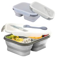 Pojemnik silikonowy plastikowy na żywność Duży 2w1 śniadaniówka LUNCH