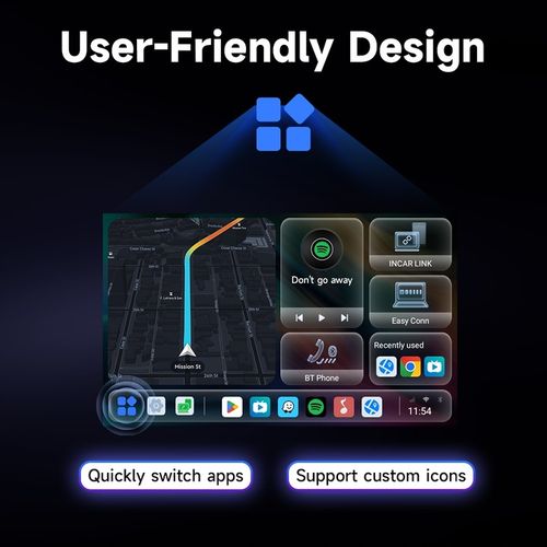 HEYINCAR Carplay Adapter bezprzewodowy Android Auto 8/128G YouTube SIM WIFI na Arena.pl