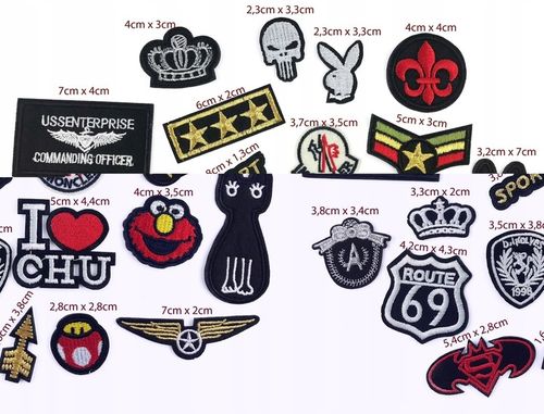 APLIKACJA TERMO naprasowanki naszywki aplikacje ZESTAW 20 naszywek na Arena.pl