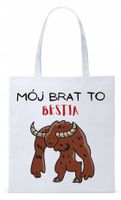 Dla Brata Na Prezent Torba Eco Biała Shopper Z Nadrukiem Ze Zdjęciem