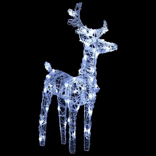 Renifery z Saniami LED 130cm 160 zimnych białych diod Dekoracja świąteczna na Arena.pl