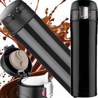 KUBEK TERMICZNY TERMOS NA KAWĘ HERBATĘ DO SAMOCHODU 440 ml PREZENT CZARNY