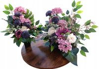 KOMPLET WIĄZANKA STROIK SZTUCZNE KWIATY KOMPOZYCJA NA GRÓB CMENTARZ - DUŻA