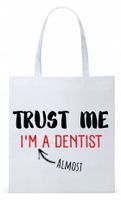 Dla Dentysty Stomatologa Torba Eco Biała Shopper Z Nadrukiem Ze Zdjęciem