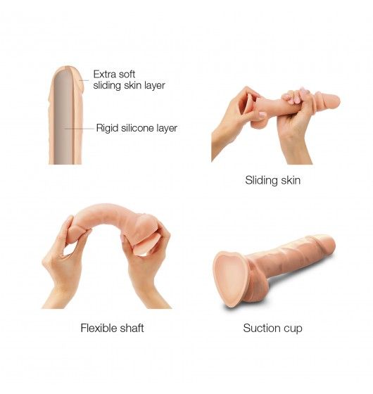 Sliding Skin Realistic Dildo Flesh Xl zdjęcie 4