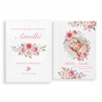 Biblia prezent na CHRZEST KOMUNIĘ w drewnianej szkatułce pamiątka + NADRUK