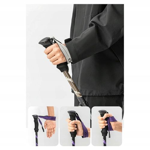 Kijki trekkingowe Qunature nordic walking aluminiowe 110 - 130 cm - fioleto na Arena.pl