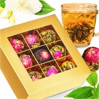 ZESTAW HERBAT KWITNĄCYCH NA PREZENT 9SZT BOMBONIERKA PREZENT NA DZIEŃ OJCA