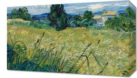 Obraz 50x30cm  Green Wheat Field with Cypress, Van Gogh Vintage