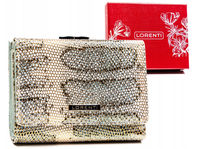 mały, skórzany portfel damski na zatrzask i bigiel - lorenti