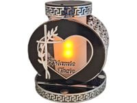 MAMA TATA SOLAR FOTOWOLTAICZNY ZNICZ LAMPION VIP KOŁO SREBRNO-BIA