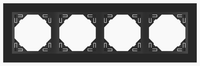 Efapel Logus90 crystal ramka 4-krotna, czarne szkło/czarny 90940 TEP