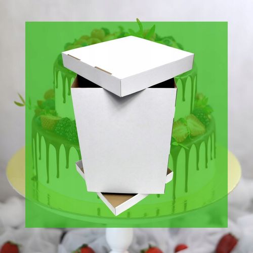 PUDEŁKO NA TORT PIĘTROWY 36x36x45 cm BIAŁE MOCNY GRUBY KARTON OPAKOWANIE na Arena.pl