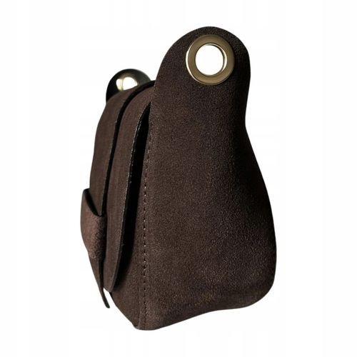 Czekoladowa torebka zamszowa podkówka brązowa włoska listonoszka zamszowa na Arena.pl