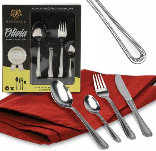 ZESTAW SZTUĆCÓW 24 EL 6 os komplet sztućce pudełko na Arena.pl