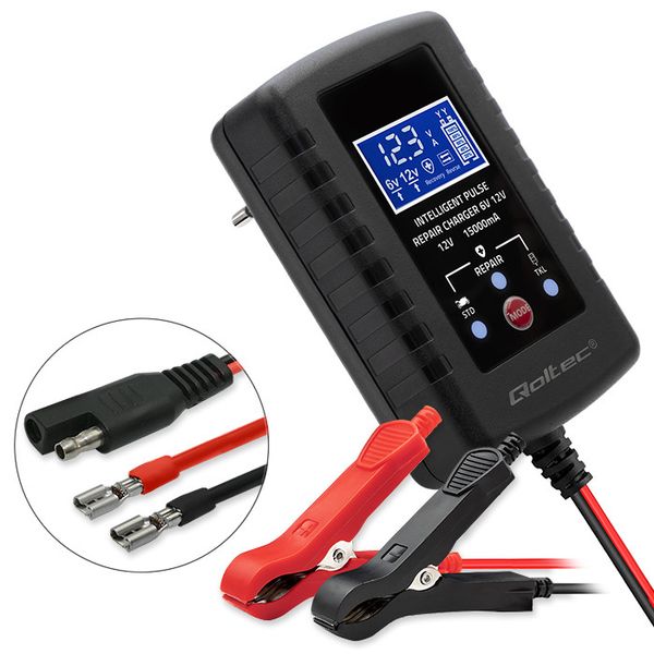 Qoltec Ładowarka AGM GEL STD 6/12V 2A LED Prostownik zdjęcie 1