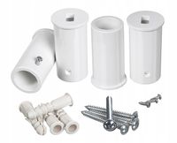 WIESZAKI DO GRZEJNIKA ŁAZIENKOWGO UCHWYTY 4 SZTUKI DŁUGIE 58mm BIAŁE TULEJE