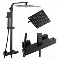 Bateria kolumna prysznicowa z termostatem i deszczownicą czarna