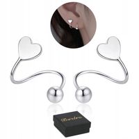 Kolczyki Srebrne PRÓBA 925 SREBRO Serca Sztyfty WKRĘTKI Damskie