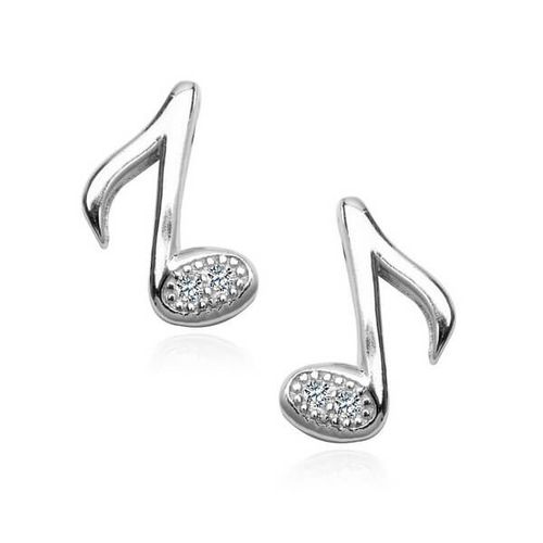 srebrne kolczyki nutki z cyrkonią kdk5351 na Arena.pl