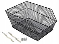 KOSZYK ROWEROWY TYLNY NA BAGAŻNIK CZARNY SIATKA MOCNY