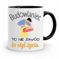 Kubek Czarny Budowlańca Majstra Fachowca Prezent Z Nadrukiem Ze Zdjęciem