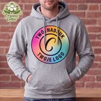 Bluza z kapturem Organic Cotton jasnoszara z Twoim nadrukiem - Kangaroo M