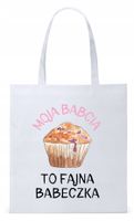 Dla Babci Babuni Prezent Torba Eco Biała Shopper Z Nadrukiem Ze Zdjęciem