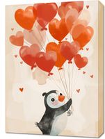 Obraz 50x70cm Pingwinek z Balonami