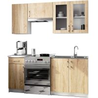 ZESTAW KUCHENNY LIMA Z WITRYNĄ 1.8M H720 BIAŁY / DĄB SONOMA