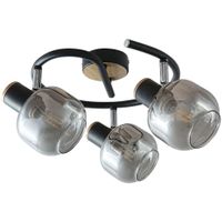 Sufitowa LAMPA plafon SALAZAR 5399 Rabalux szklana OPRAWA reflektorki regulowane czarne drewniane