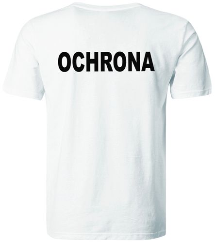 KOSZULKA Z NADRUKIEM OCHRONA, MĘSKA, BIAŁA, ROZ. 2XL na Arena.pl