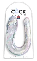 king cock clear double trouble large - transparentny model podwojny 44 cm