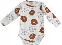 68 BODY bawełniane prążek w MISIE długi rękaw ecru BE88